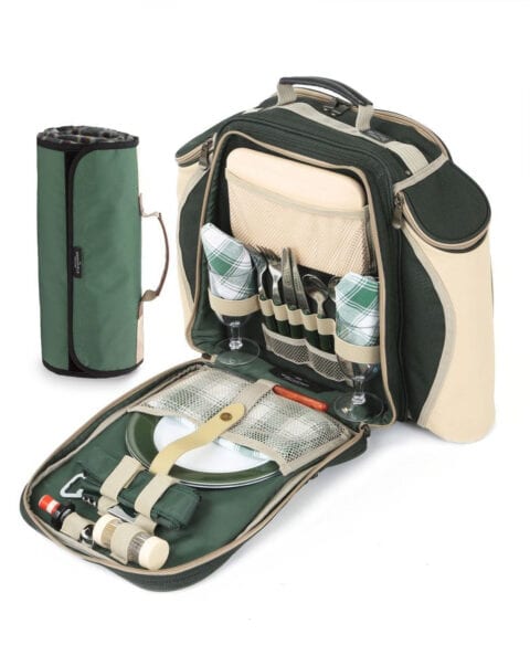 Greenfield Collection Deluxe Picnic Backpack Hamper For Two People Wit